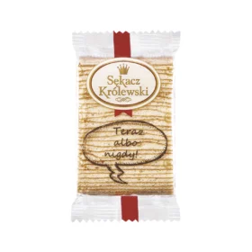 Sękacz Królewski 50 g w opakowaniu – nadruk na froncie – Teraz albo nigdy! – prezentacja produktu 2_3